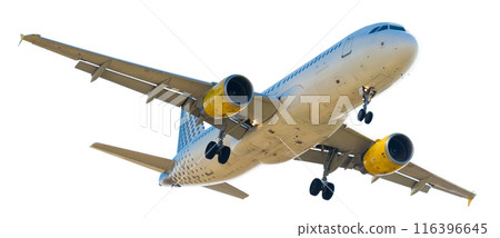 modern airplane on isolated white background 116396645