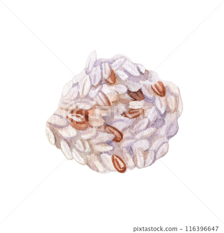 Cooked white rice watercolor illustration. Hand drawn design element isolated from background. Organic brown grains clip art for recipes, cooking or restaurant menus. Asian cuisine staple ingredient Cooked white rice watercolor illustration. Hand drawn design element isolated from background. Organic brown grains clip art for recipes, cooking or restaurant menus. Asian cuisine staple ingredient 116396647