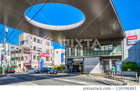 東京世田谷區上毛站的都市景觀 東京世田谷區上毛站的都市景觀 116396861