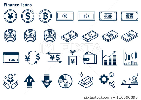 Finance related simple icons Finance related simple icons 116396893
