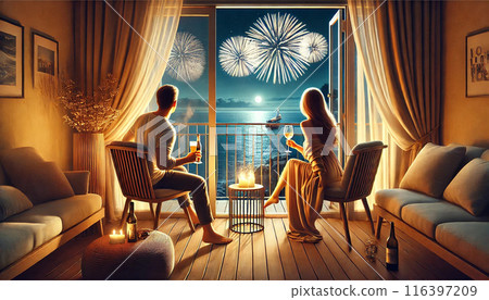 Fireworks, Apartment, Couple 116397209