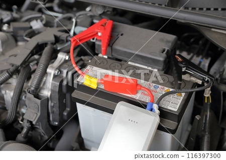 Restart your dead car battery with a mobile battery 116397300