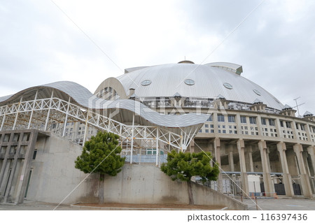 Akita City Gymnasium (Akita City, Akita Prefecture) A gymnasium designed like a temple 116397436