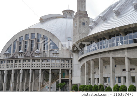 Akita City Gymnasium (Akita City, Akita Prefecture) A gymnasium designed like a temple 116397475