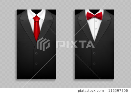 Business cards with elegant suit and tuxedo 116397506