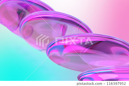 彩虹色鏡片的 3D 插圖 116397952