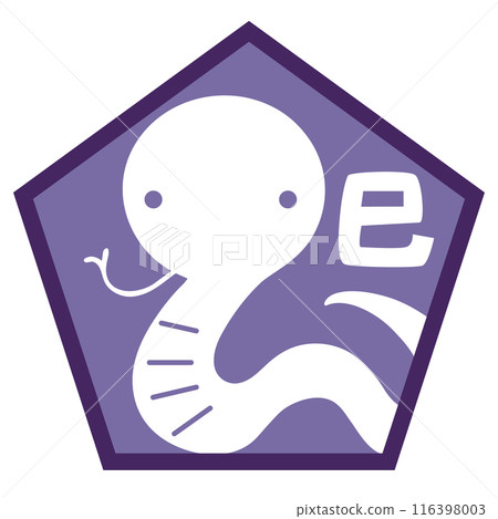 2025 Year of the Snake Zodiac Mark Icon Illustration / White 2025 Year of the Snake Zodiac Mark Icon Illustration / White 116398003