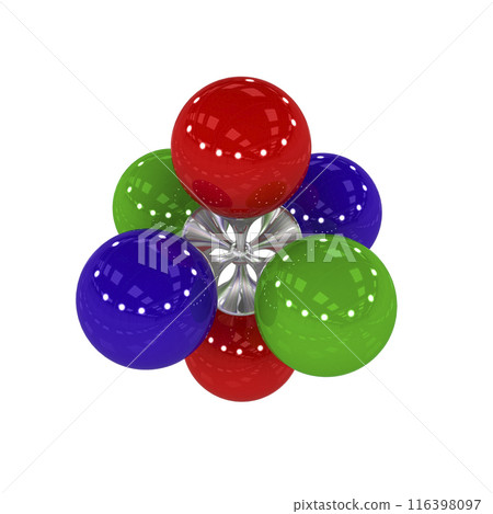 3d render molecule, 3d visualization, cg illustration 116398097