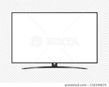 Realistic tv screen. Smart tv mockup. Blank tv screen. 116398674