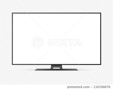 Realistic tv mockup. Blank television screen isolated on transparent background Realistic tv mockup. Blank television screen isolated on transparent background 116398676