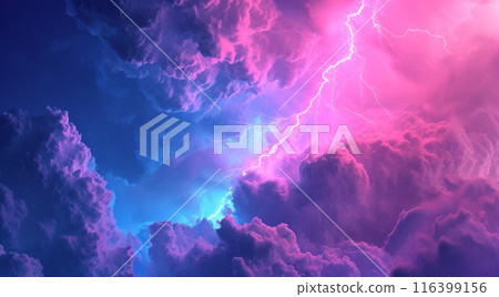 Thunderstorm flash. Flash of lightning. Natural light effect Thunderstorm flash. Flash of lightning. Natural light effect 116399156