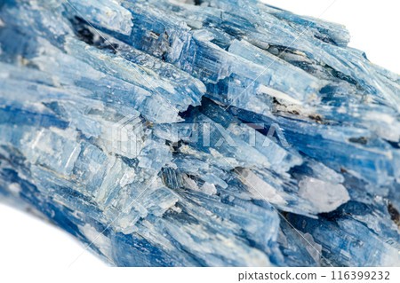 Macro stone kyanite mineral on white background 116399232