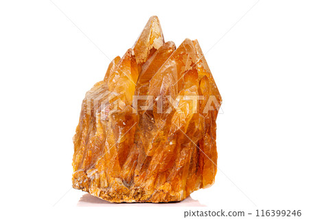 Macro stone calcite mineral on white background 116399246