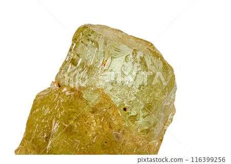 Macro stone Beryl mineral on white background Macro stone Beryl mineral on white background 116399256