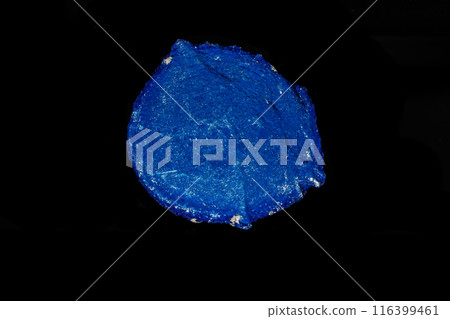 Macro mineral stone Azurite in siltstone against black background 116399461