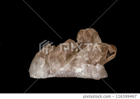 Macro mineral stone smoky quartz, rauchtopaz on a black background Macro mineral stone smoky quartz, rauchtopaz on a black background 116399467