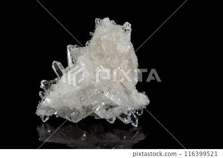 Macro mineral stone rhinestone, rock crystal on a black background 116399521