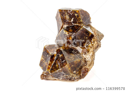 Macro stone Grossular mineral on white background 116399578