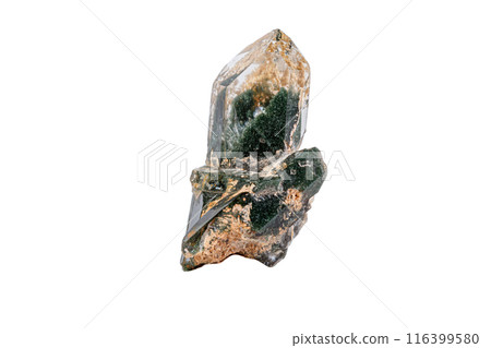 macro Axinite mineral stone on a white background macro Axinite mineral stone on a white background 116399580