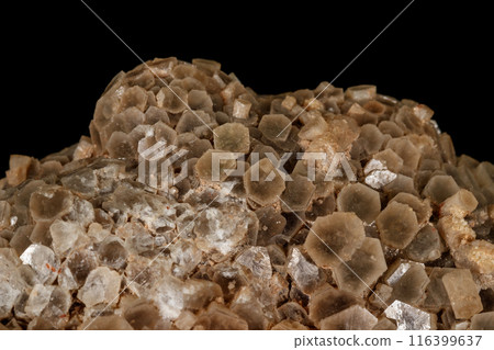 Macro stone Aragonite mineral on a black background 116399637