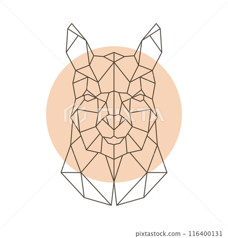Geometric abstract llama head 116400131