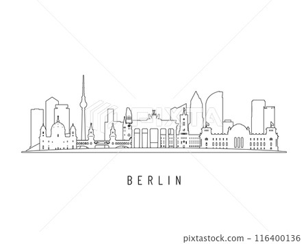 Detailed Berlin skyline vector illustration. 116400136