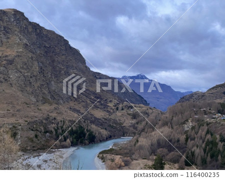Shotover River Kimiakau in Queenstown New Zealand Photo Shotover River Kimiakau in Queenstown New Zealand Photo 116400235