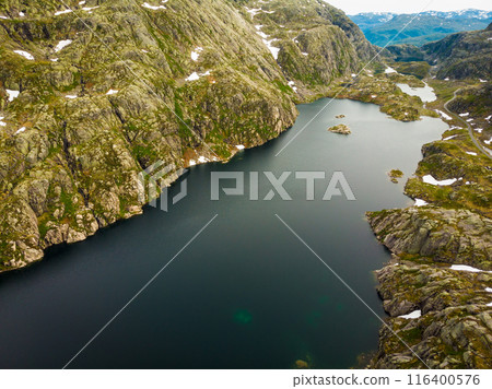 Aerial view. Lakes in mountains Norway Aerial view. Lakes in mountains Norway 116400576