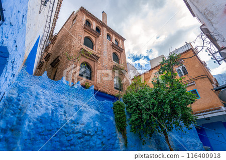 Enchanting Blue Alleyways of Chefchaouen, Morocco. Enchanting Blue Alleyways of Chefchaouen, Morocco. 116400918