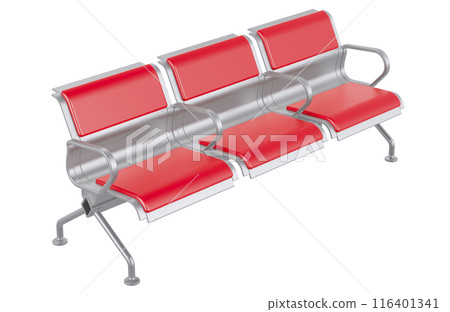 Red bench or chairs for waiting room, 3D rendering Red bench or chairs for waiting room, 3D rendering 116401341
