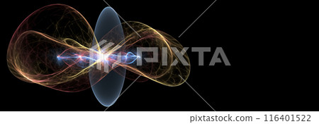 Quantum entanglement, scientific technology abstract concept. AI generated. 116401522
