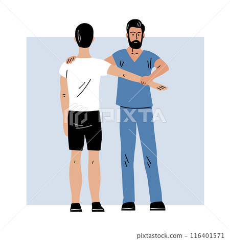 Man physiotherapist and patient Man physiotherapist and patient 116401571
