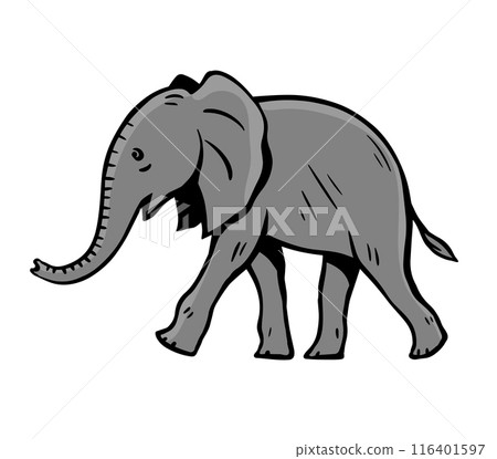 Cute baby elephant sketch 116401597
