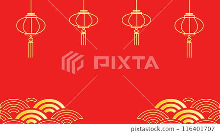 Illustration of hanging red lanterns for Chinese New Year 116401707