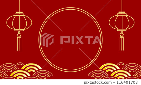 Red and gold lanterns background illustration for Chinese New Year Red and gold lanterns background illustration for Chinese New Year 116401708