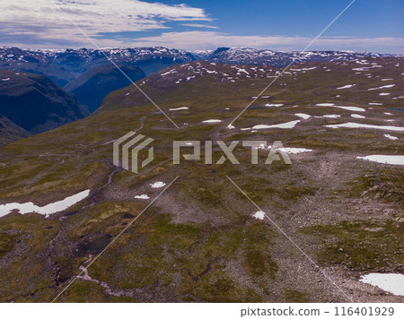 Mountains landscape. Norwegian scenic route Aurlandsfjellet Mountains landscape. Norwegian scenic route Aurlandsfjellet 116401929
