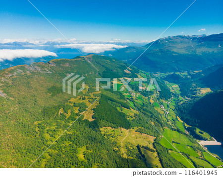 Aerial view. Mountains summer landscape, Norway 116401945