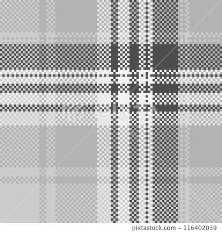 Black and white check plaid seamless vector pattern. 116402039