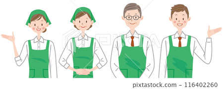 超市店員插畫,男女,多名家政人員 超市店員插畫,男女,多名家政人員 116402260