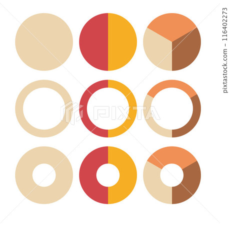 Pie chart set. Colorful diagram collection with. Circle icons for infographic. Vector Pie chart set. Colorful diagram collection with. Circle icons for infographic. Vector 116402273
