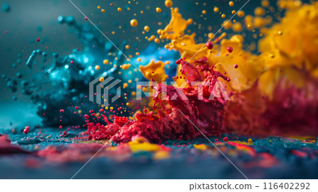 Radiant splashes of mixed hues 116402292