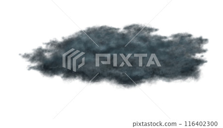 Realistic transparent black or dark cloud, isolated. Fog, smoog. Grey steam flow, mist. Png  116402300
