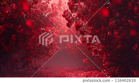 Maroon forest on red background 116402610