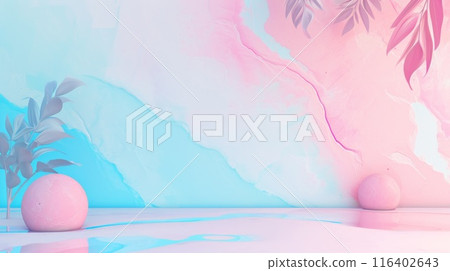 Abstract 3D room with flower. Abstract 3D room with flower. 116402643