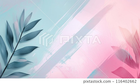 Abstract pastel background with flower leaves in trendy minimal design. Architecture interior background. 3d render 116402662