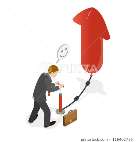 3D Isometric Flat Illustration of Growing Business, Increase Revenue, Income or Investment Profit 3D Isometric Flat Illustration of Growing Business, Increase Revenue, Income or Investment Profit 116402756