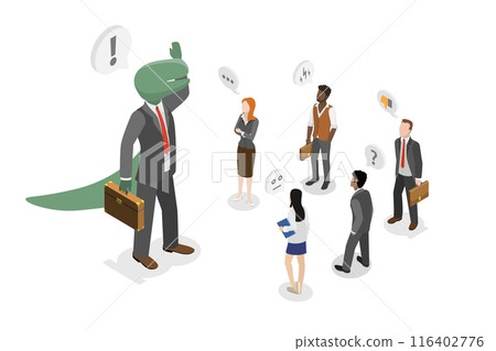 3D Isometric Flat Illustration of Outdated Boss , Arrogance or Bossy Manager 3D Isometric Flat Illustration of Outdated Boss , Arrogance or Bossy Manager 116402776