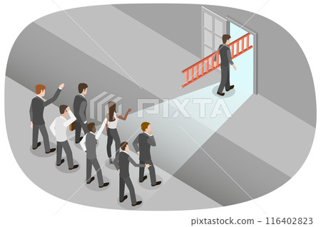3D Isometric Flat  Illustration of Patent Ownership, Business Advantage 116402823