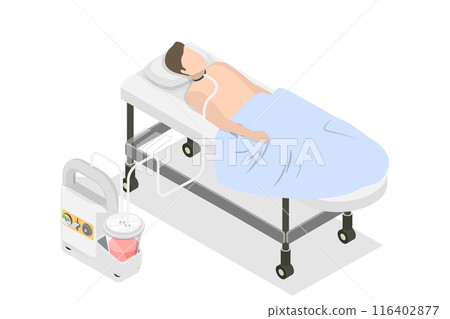 3D Isometric Flat  Illustration of Suction Adult Nares , Patient Treatment Procedure 116402877