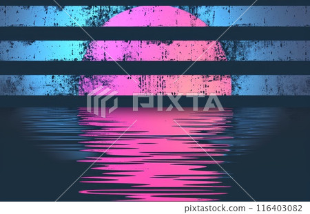 Beautiful sunset background with evening ocean view 116403082